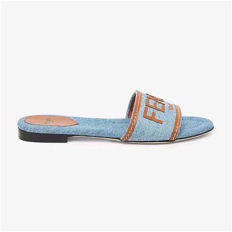 fendi slides studded|fendi denim slides.